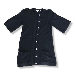 Vince Cotton Cashmere Short Sleeve Cardigan Sweater in Black Size XS